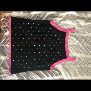 Pink and black tank top